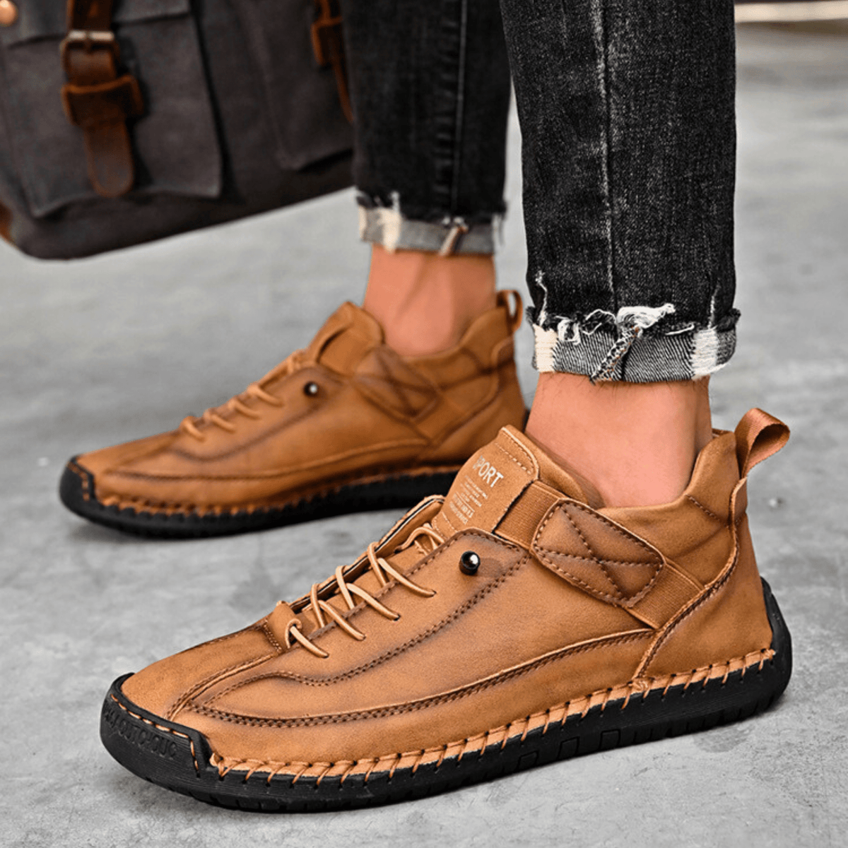 Sport Shoes Men's Casual Lace-Up Design with Velcro | L&S - 16 - London-stylehouse.com