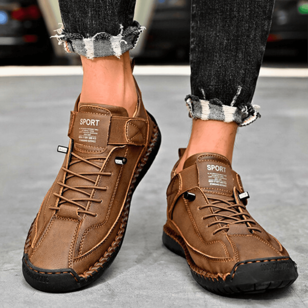 Sport Shoes Men's Casual Lace-Up Design with Velcro | L&S - 18 - London-stylehouse.com