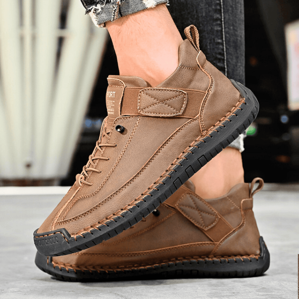 Sport Shoes Men's Casual Lace-Up Design with Velcro | L&S - 19 - London-stylehouse.com