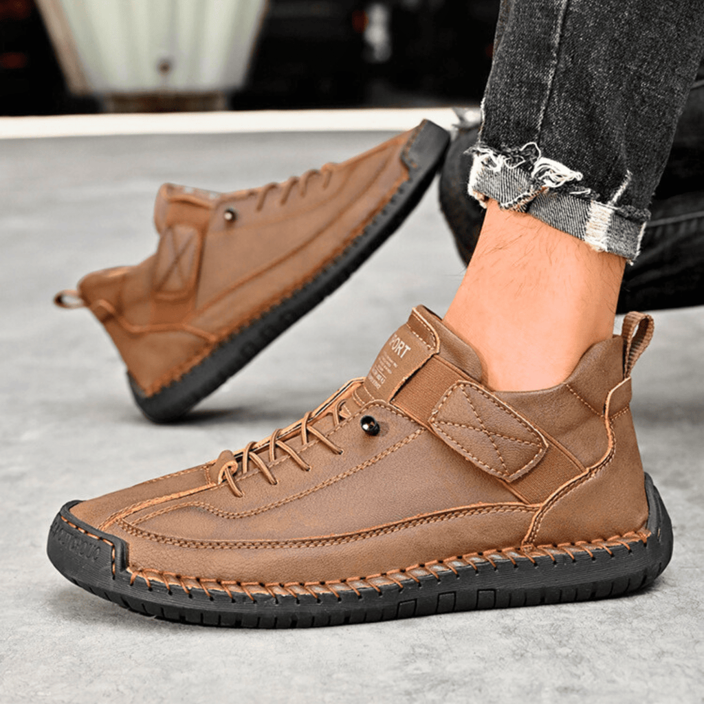 Sport Shoes Men's Casual Lace-Up Design with Velcro | L&S - 20 - London-stylehouse.com