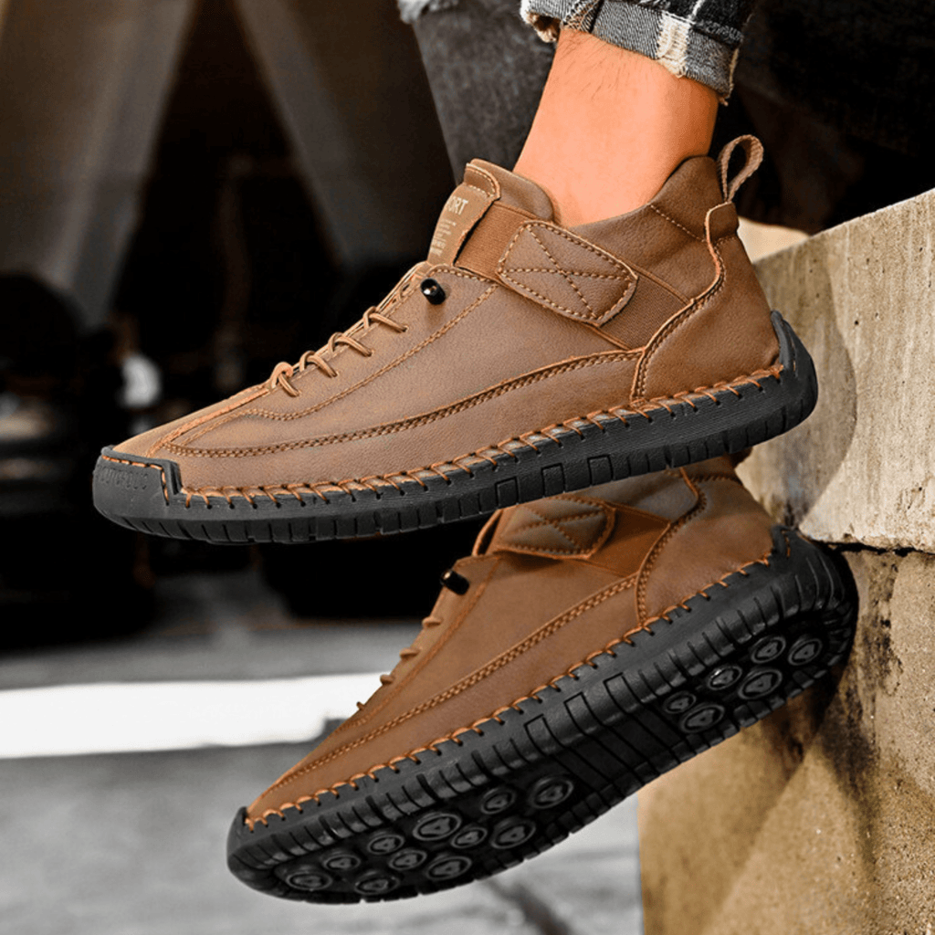 Sport Shoes Men's Casual Lace-Up Design with Velcro | L&S - 21 - London-stylehouse.com
