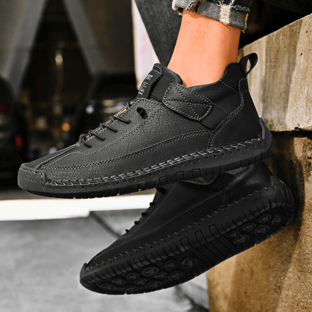Sport Shoes Men's Casual Lace-Up Design with Velcro | L&S - 24 - London-stylehouse.com