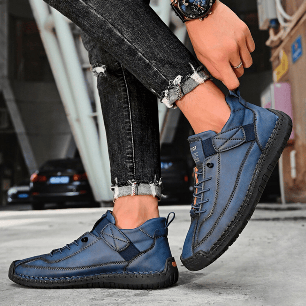 Sport Shoes Men's Casual Lace-Up Design with Velcro | L&S - 26 - London-stylehouse.com