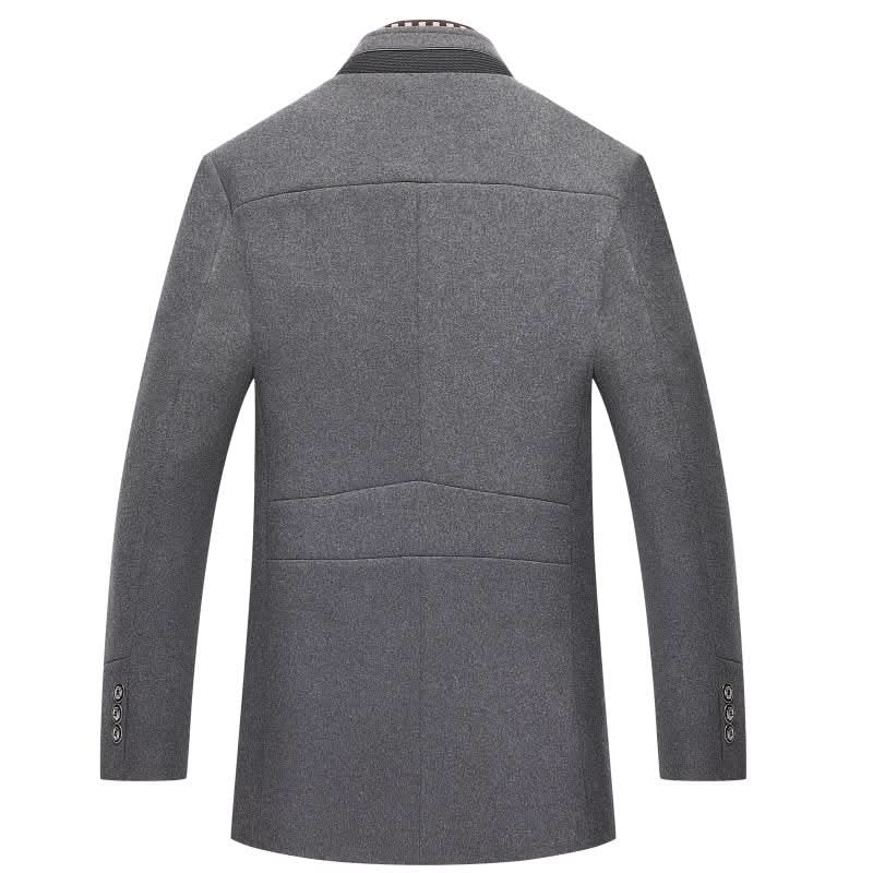 Men's Contemporary Coat with Removable Collar | L&S - 8 - London-stylehouse.com