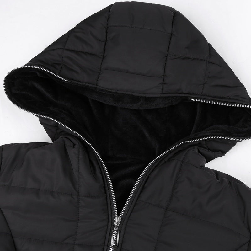 Coat Women's Hooded Mid-Length Design with Zip Pockets | L&S - 9 - London-stylehouse.com
