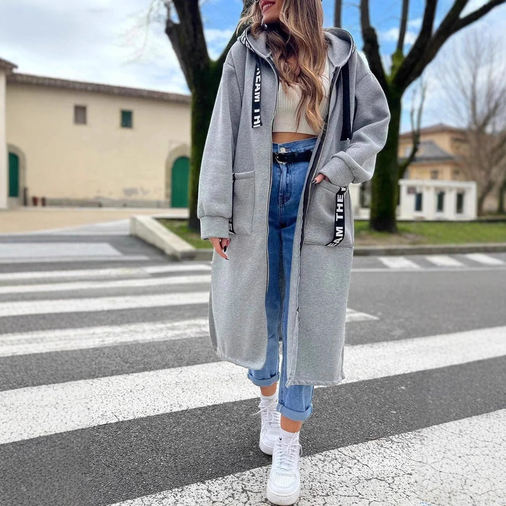 Longline Hoodie Women’s with Functional Pockets | L&S - 2 - London-stylehouse.com