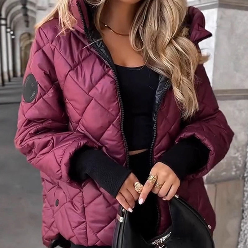 Quilted Women's Hooded Jacket with Relaxed Fit | L&S - 1 - London-stylehouse.com