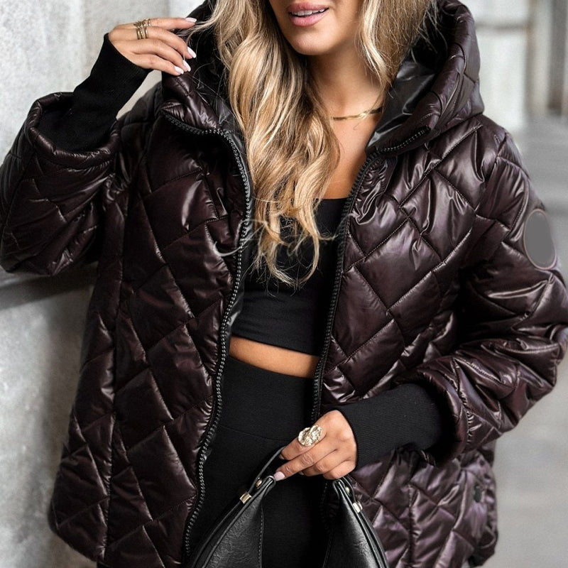 Quilted Women's Hooded Jacket with Relaxed Fit | L&S - 3 - London-stylehouse.com