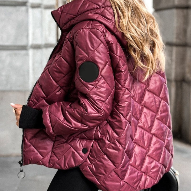 Quilted Women's Hooded Jacket with Relaxed Fit | L&S - 7 - London-stylehouse.com
