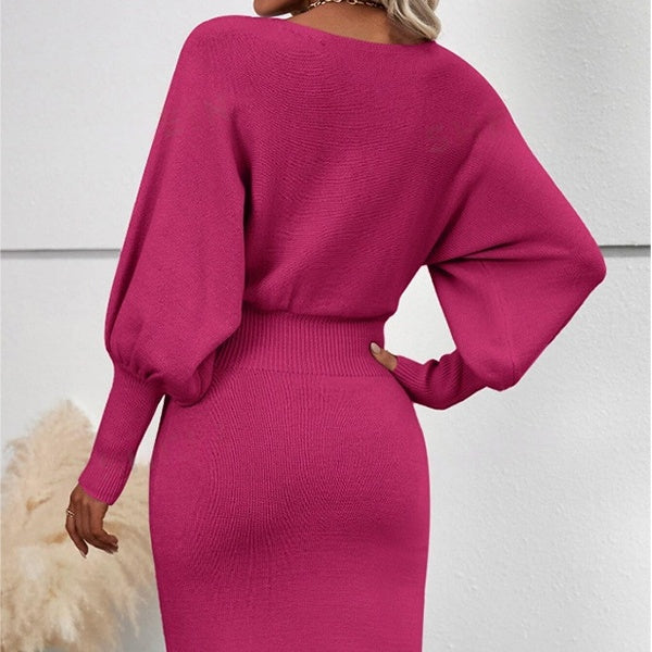 Dress Women's Bodycon Style with Puff Sleeves | L&S - 6 - London-stylehouse.com