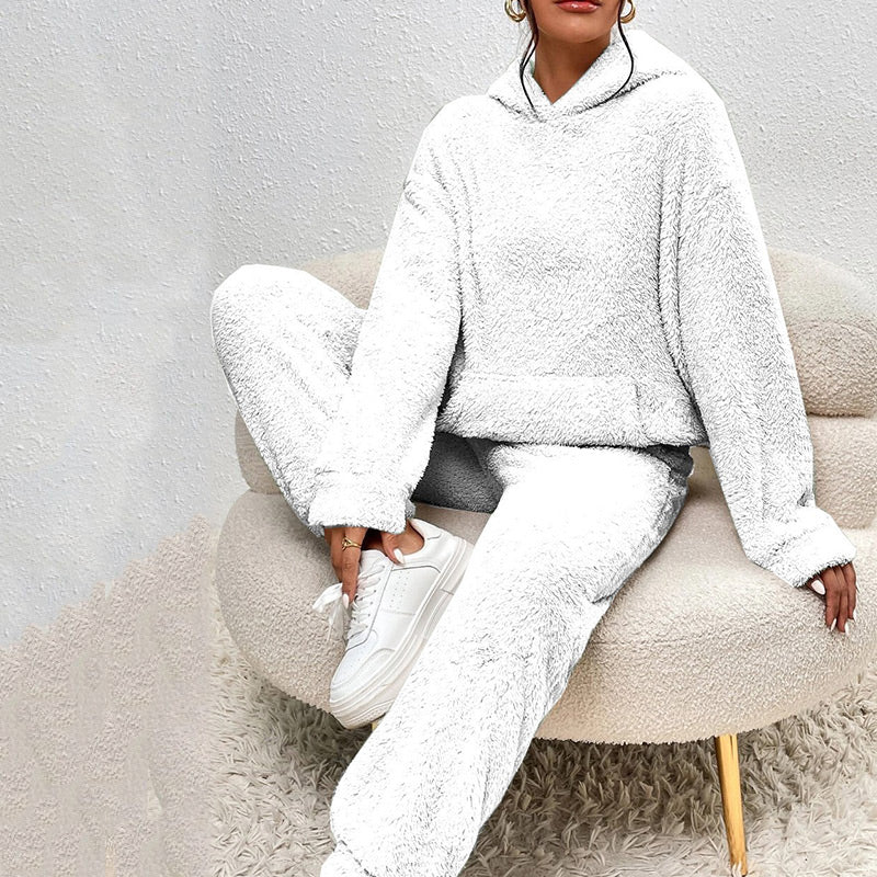 Women's Two-Piece Lounge Set with Hood and Pockets | L&S - 9 - London-stylehouse.com
