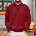Pullover Men's Casual Fit with Buttoned Collar | L&S - 2 - London-stylehouse.com