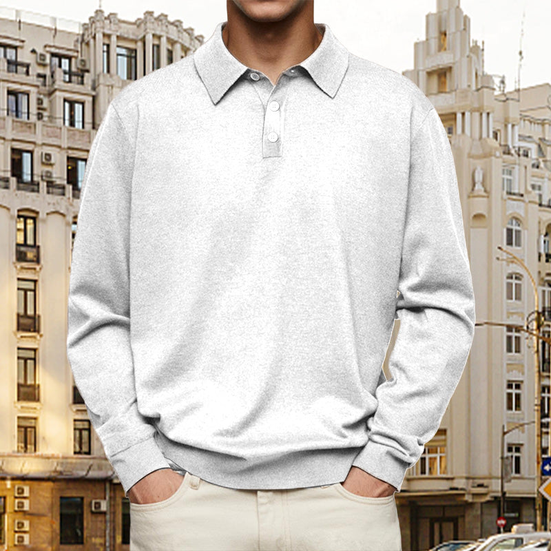Pullover Men's Casual Fit with Buttoned Collar | L&S - 4 - London-stylehouse.com