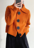 Women's Cropped Cardigan with Peter Pan Collar and Button Detail | L&S - 1 - London-stylehouse.com