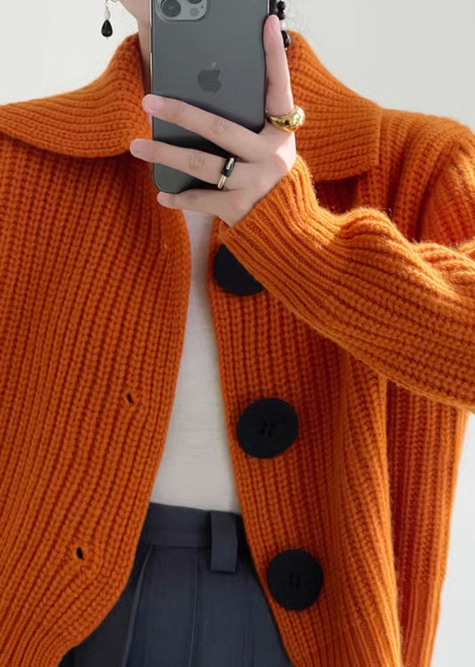 Women's Cropped Cardigan with Peter Pan Collar and Button Detail | L&S - 4 - London-stylehouse.com