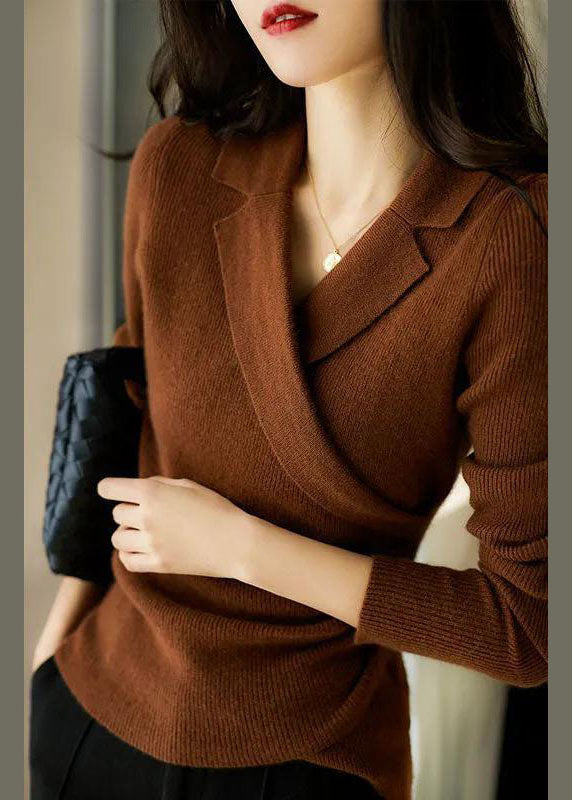 Women's Pullover with Lapel Collar and Wrap Design | L&S - 1 - London-stylehouse.com