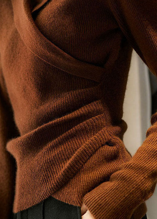 Women's Pullover with Lapel Collar and Wrap Design | L&S - 7 - London-stylehouse.com