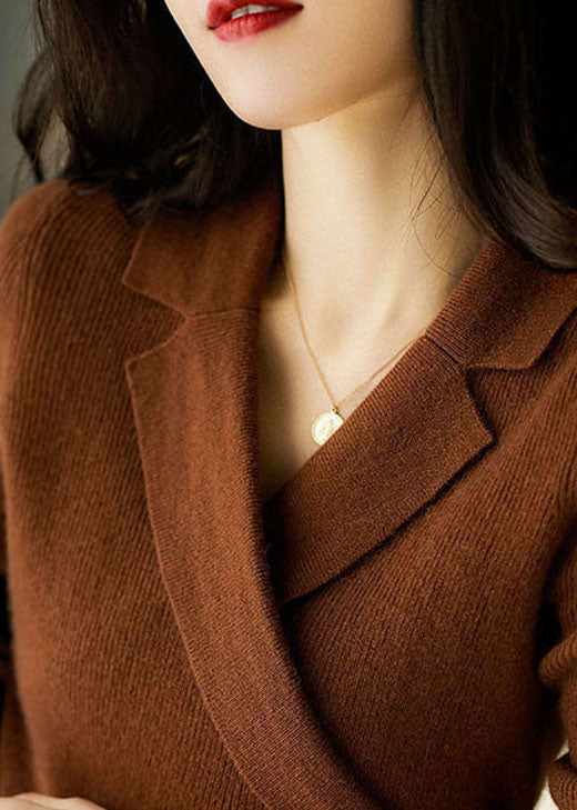 Women's Pullover with Lapel Collar and Wrap Design | L&S - 8 - London-stylehouse.com