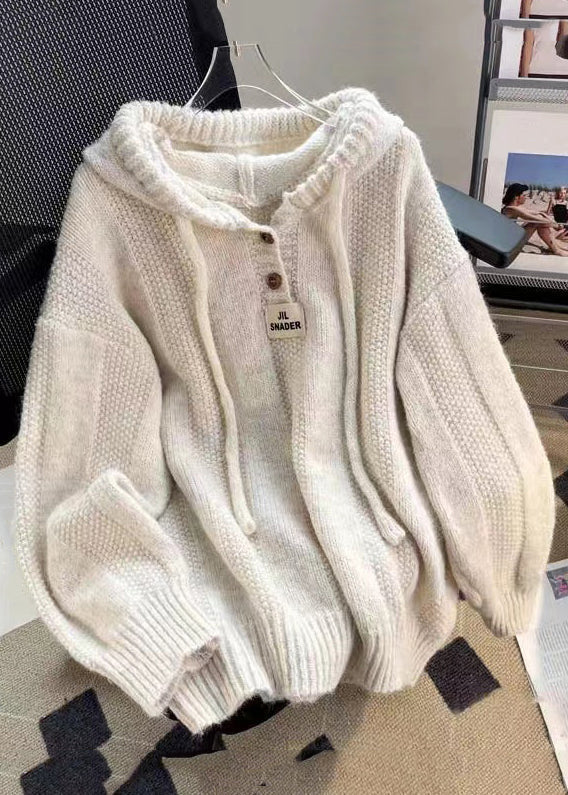Hoodie Jumper Women's Oversized Style with Button Detail | L&S - 2 - London-stylehouse.com