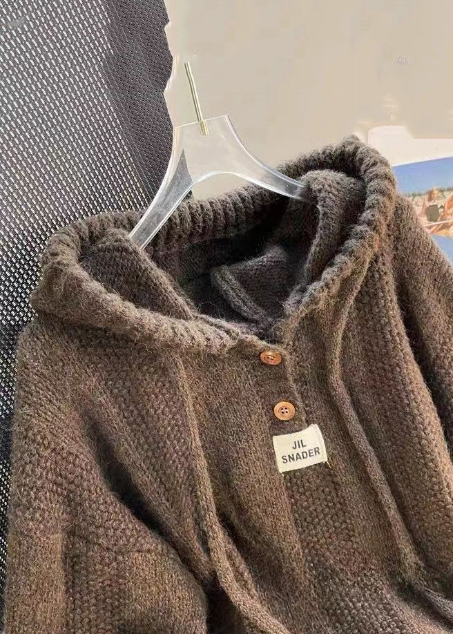 Hoodie Jumper Women's Oversized Style with Button Detail | L&S - 3 - London-stylehouse.com