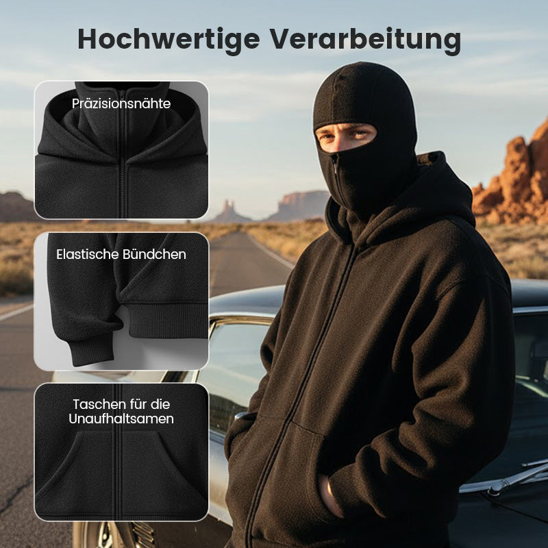 Men's Zip-Up Hoodie with Spacious Pocket and Hood | L&S - 8 - London-stylehouse.com