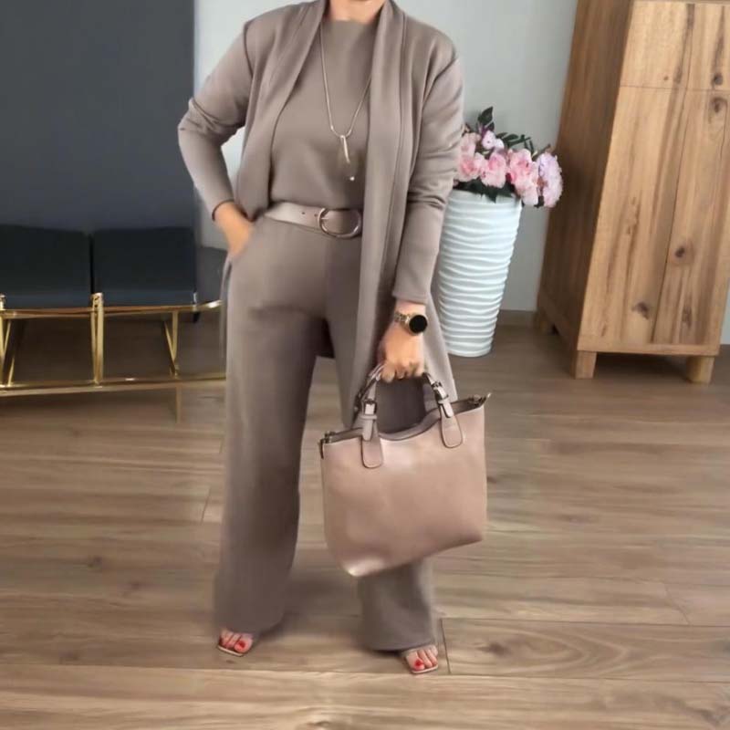 Lounge Set Women's Relaxed Fit with Cardigan | L&S - 3 - London-stylehouse.com