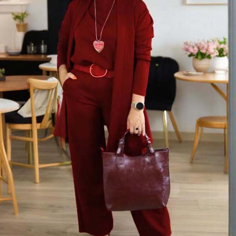 Lounge Set Women's Relaxed Fit with Cardigan | L&S - 5 - London-stylehouse.com