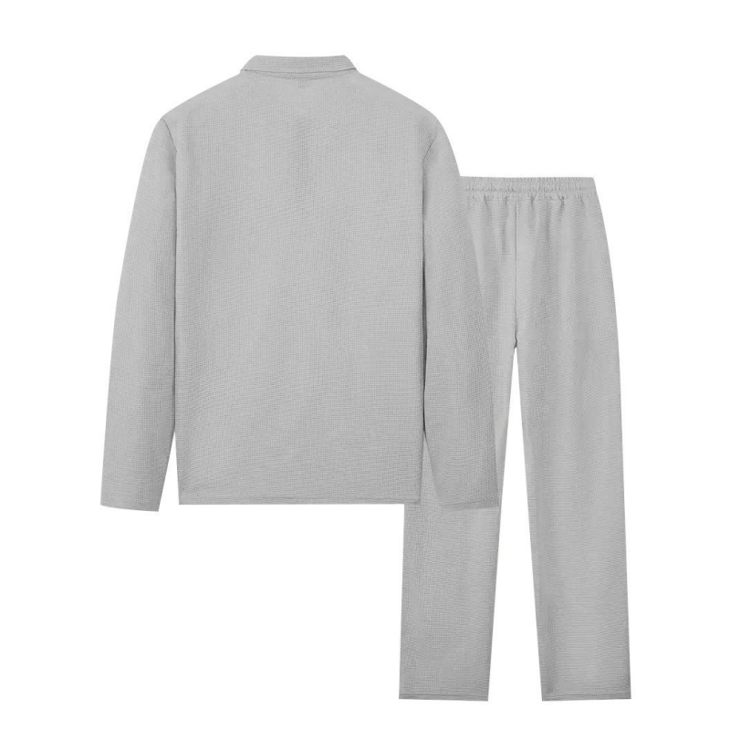 Men's Lounge Set: Quarter-Zip Sweatshirt & Relaxed Trousers | L&S - 6 - London-stylehouse.com