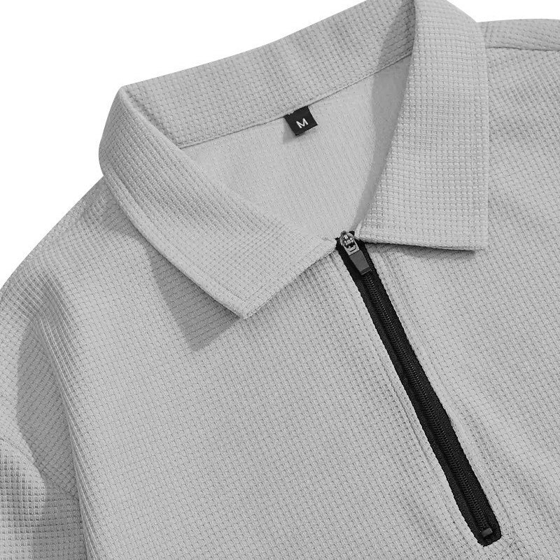 Men's Lounge Set: Quarter-Zip Sweatshirt & Relaxed Trousers | L&S - 10 - London-stylehouse.com