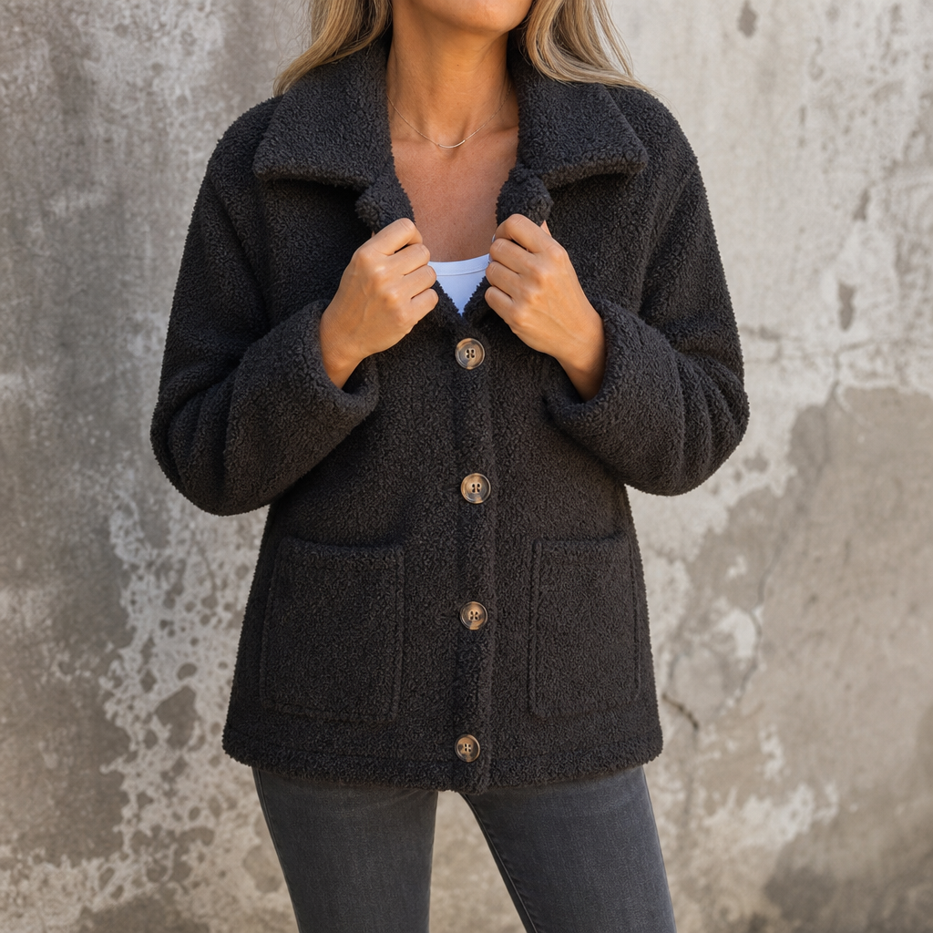 Jacket Women's Casual Fit with Button Closure and Pockets | L&S - 1 - London-stylehouse.com