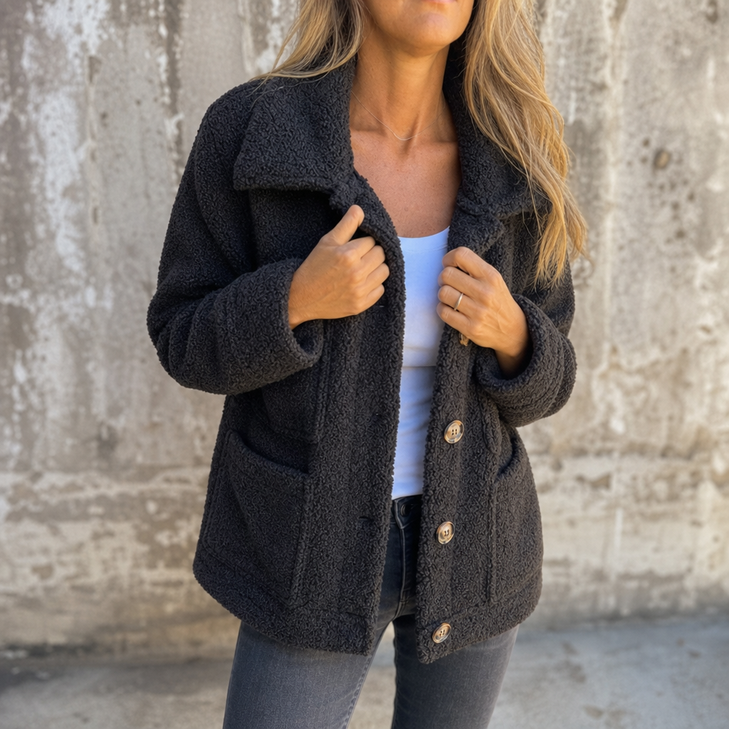 Jacket Women's Casual Fit with Button Closure and Pockets | L&S - 2 - London-stylehouse.com