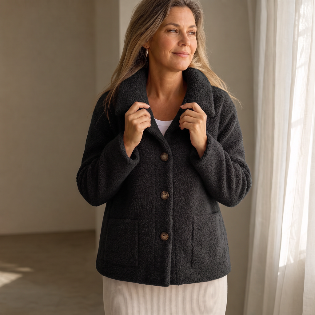 Jacket Women's Casual Fit with Button Closure and Pockets | L&S - 3 - London-stylehouse.com