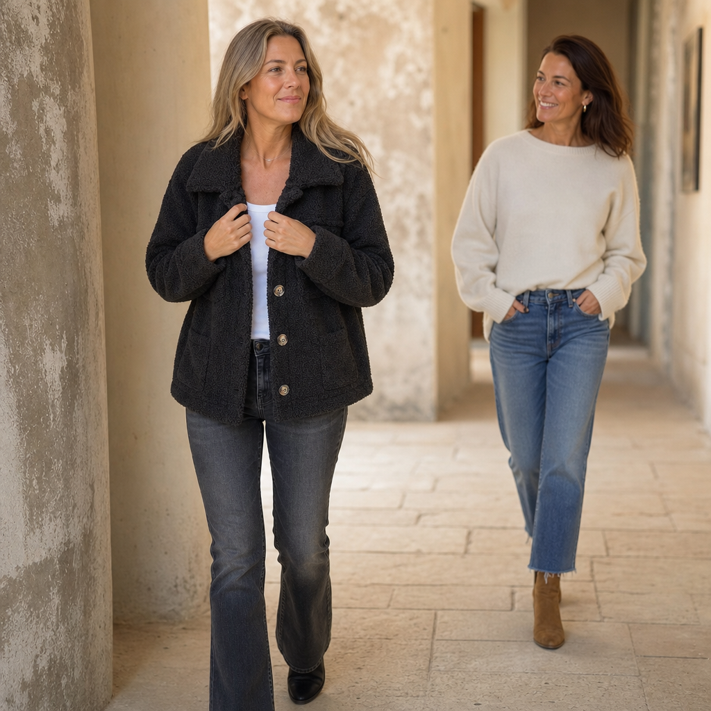 Jacket Women's Casual Fit with Button Closure and Pockets | L&S - 4 - London-stylehouse.com