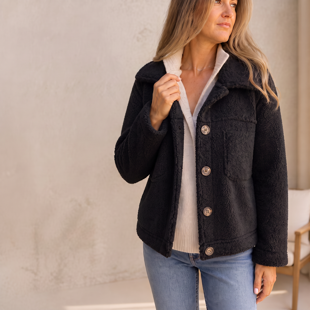 Jacket Women's Casual Fit with Button Closure and Pockets | L&S - 6 - London-stylehouse.com