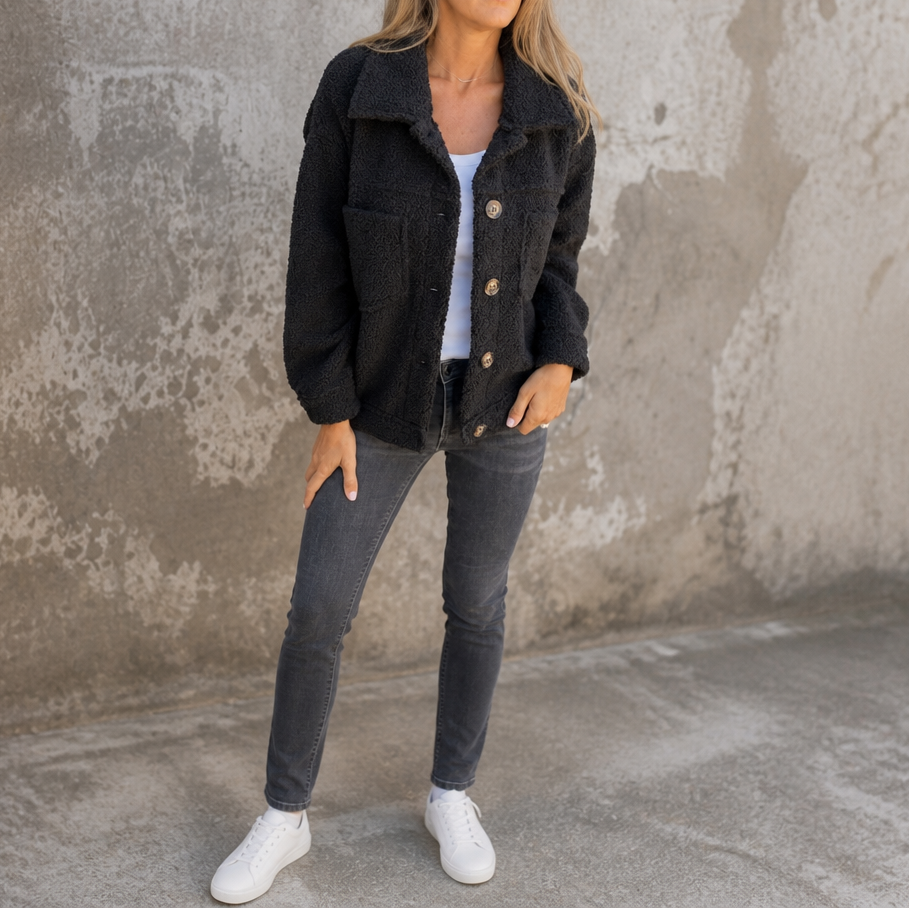 Jacket Women's Casual Fit with Button Closure and Pockets | L&S - 10 - London-stylehouse.com