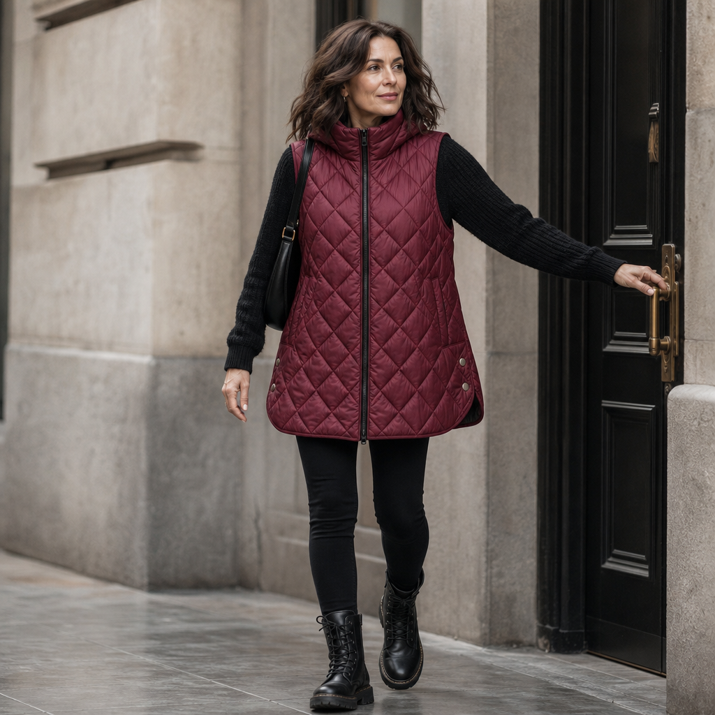 Women's Quilted Gilet with Hood and Pockets | L&S - 4 - London-stylehouse.com