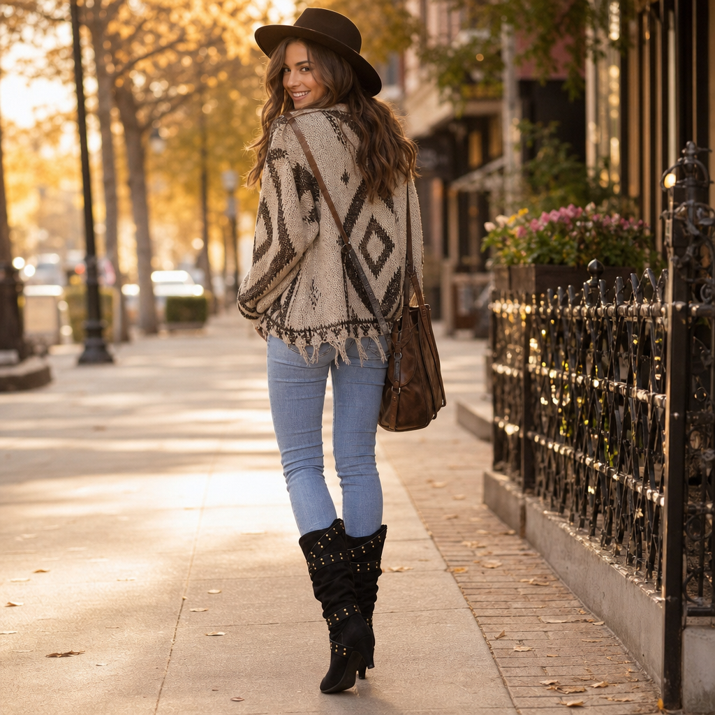 Ankle Boots Women's Slouchy Fit with Stud Detail | L&S - 5 - London-stylehouse.com