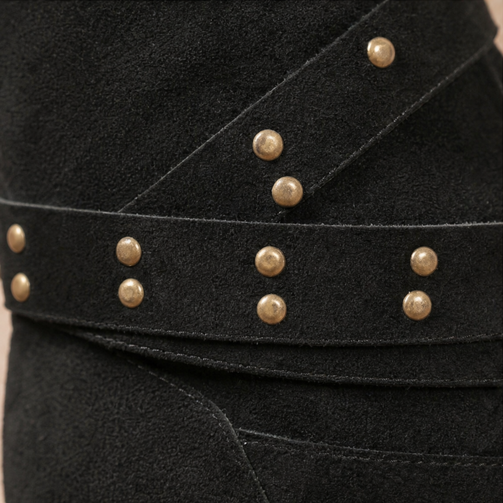 Ankle Boots Women's Slouchy Fit with Stud Detail | L&S - 9 - London-stylehouse.com