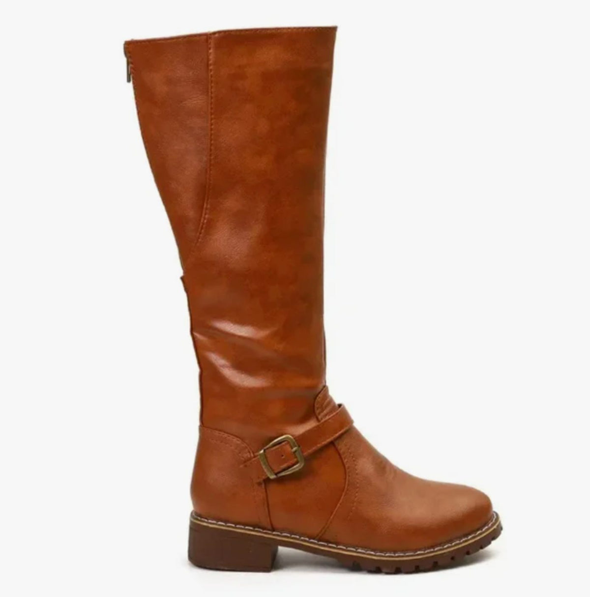 Knee-High Boots Women's with Buckle Detail and Block Heel | L&S - 6 - London-stylehouse.com