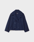 Jacket Women's Cropped Double-Breasted Design with Wide Lapels | L&S - 2 - London-stylehouse.com