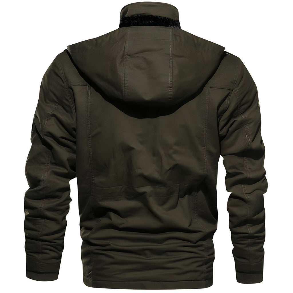 Men's Jacket – Military Style with Adjustable Waist and Functional Pockets | L&S - 3 - London-stylehouse.com