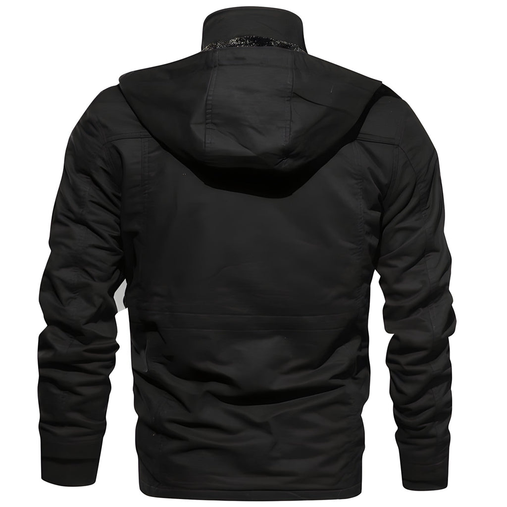 Men's Jacket – Military Style with Adjustable Waist and Functional Pockets | L&S - 9 - London-stylehouse.com