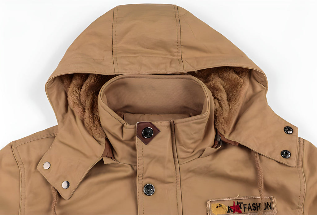 Men's Jacket – Military Style with Adjustable Waist and Functional Pockets | L&S - 10 - London-stylehouse.com