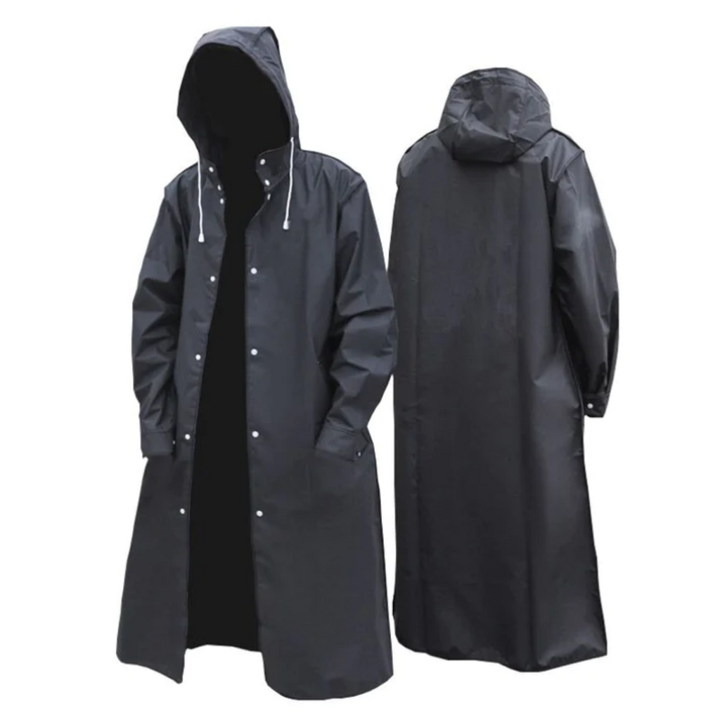 Men's Long Hooded Coat | Relaxed Fit with Snap Button Closure | L&S - 2 - London-stylehouse.com