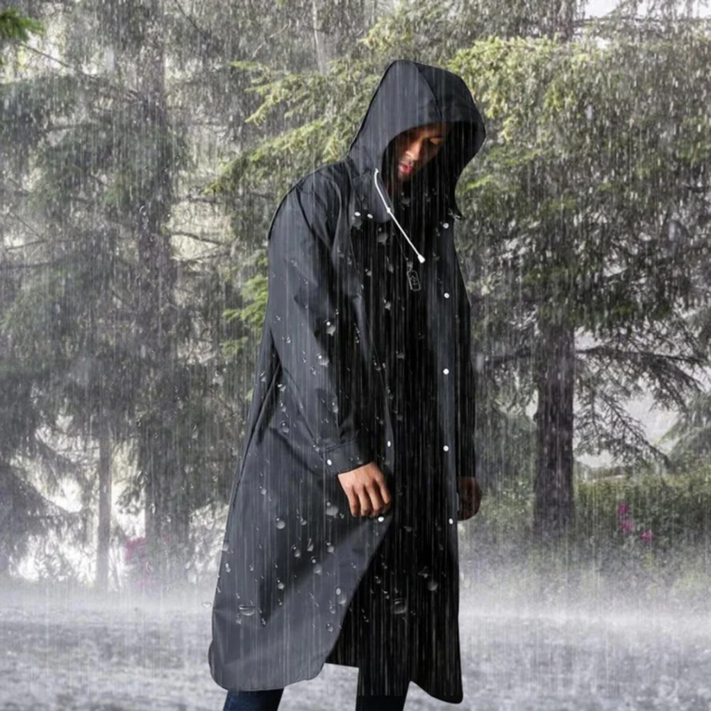 Men's Long Hooded Coat | Relaxed Fit with Snap Button Closure | L&S - 3 - London-stylehouse.com