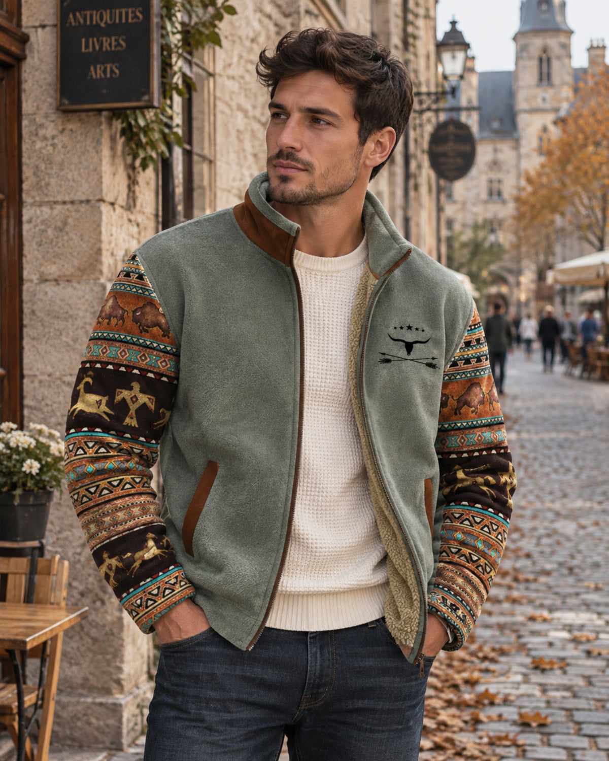 Men's Jacket with Western-Inspired Design and Comfortable Fit | L&S - 1 - London-stylehouse.com