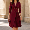 Dress for Women with Tailored Blazer Style and Pleated Skirt | L&S - 11 - London-stylehouse.com