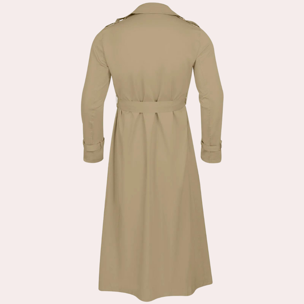 Men's Trench Coat – Classic Long Fit with Tailored Silhouette | L&S - 3 - London-stylehouse.com