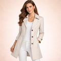 Trench Coat Women's Tailored Fit Classic Buttons | L&S - 1 - London-stylehouse.com