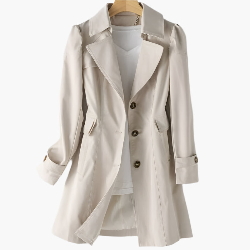 Trench Coat Women's Tailored Fit Classic Buttons | L&S - 5 - London-stylehouse.com